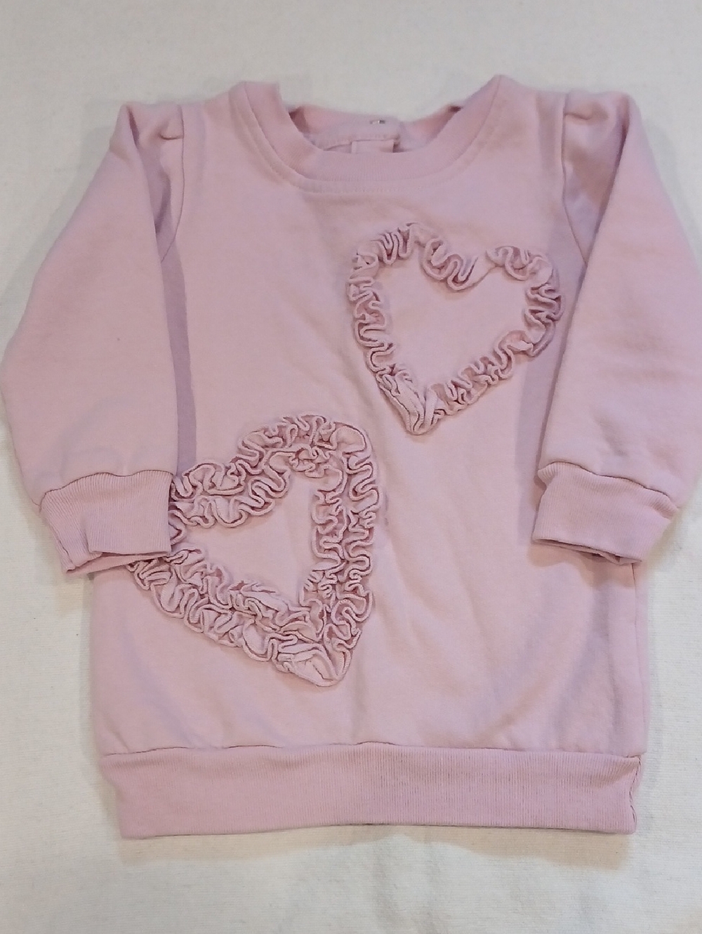 Koala Kids Light Pink Heart Ruffle Sweatshirt